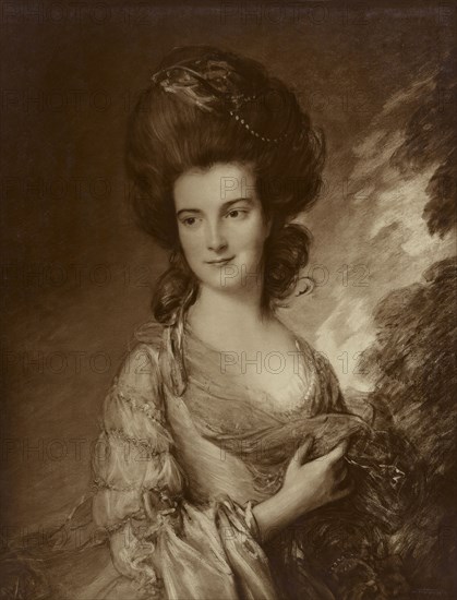 Detail of Gainsborough's  Portrait of Madame Beaufoy; Adolphe Braun, French, 1811 - 1877, Paris, France; 1903; Carbon print