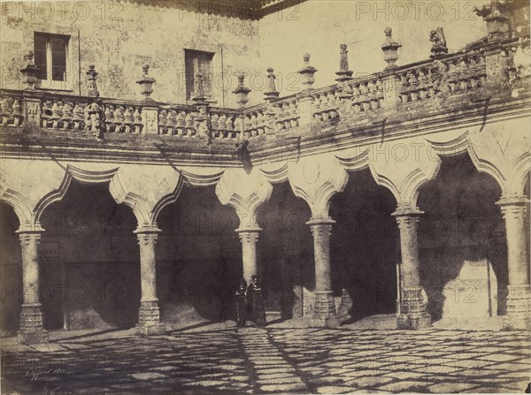 Patio de los Menores, University of Salamanca; Charles Clifford, English, 1819,1820 - 1863, 1853; Albumen silver print