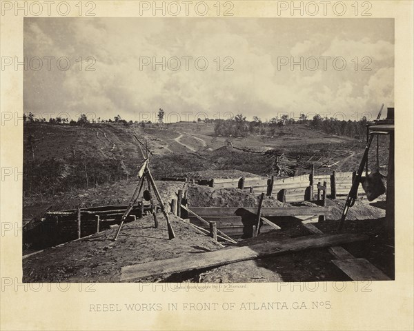 Rebel Works in Front of Atlanta, Ga. No. 5; George N. Barnard, American ...