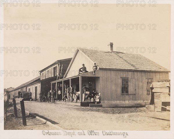 Ordnance Depot and Office, Chattanooga; George N. Barnard, American, 1819 - 1902, about 1864; Albumen silver print