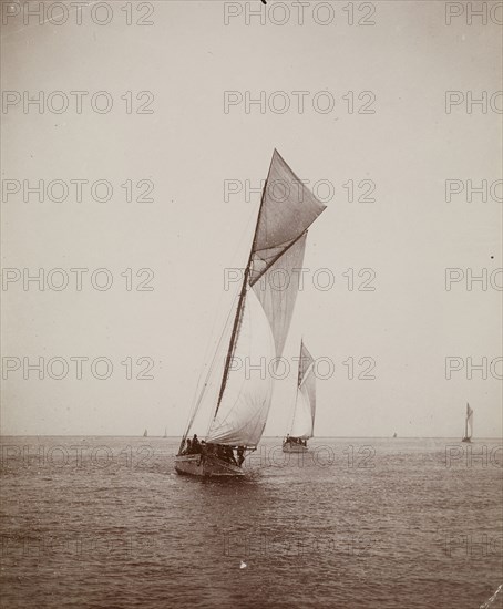 Sailboats; Thomas Eakins, American, 1844 - 1916, 1880; Albumen silver print