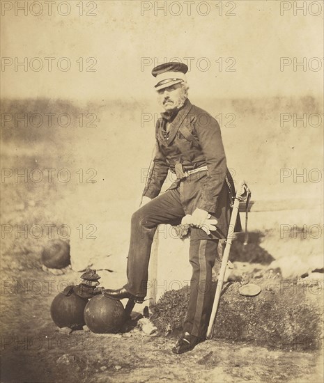 Lt. General Barnard, C.B; Roger Fenton, English, 1819 - 1869, 1855; Salted paper print; 20 x 16.8 cm 7 7,8 x 6 5,8 in