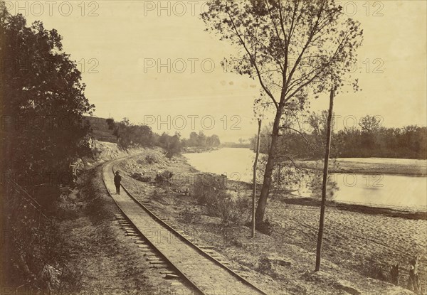 View on the Kansas River at Ft. Riley, Kansas; Alexander Gardner, American, born Scotland, 1821 - 1882, 1867; Albumen silver