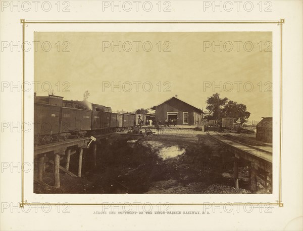 Depot, Leavenworth, Kansas; Alexander Gardner, American, born Scotland, 1821 - 1882, 1867; Albumen silver print