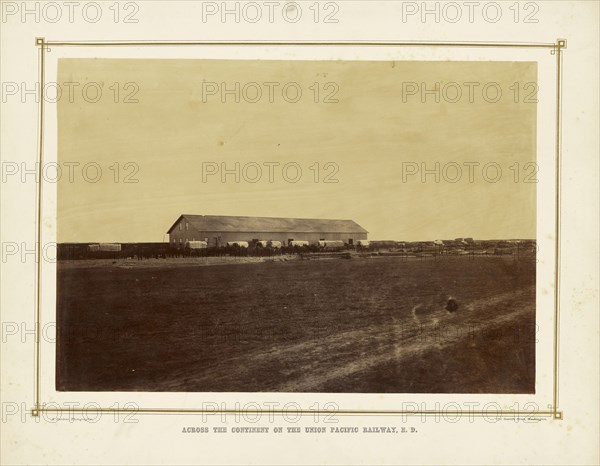 Warehouse, Fort Harker, Kansas; Alexander Gardner, American, born Scotland, 1821 - 1882, 1867; Albumen silver print