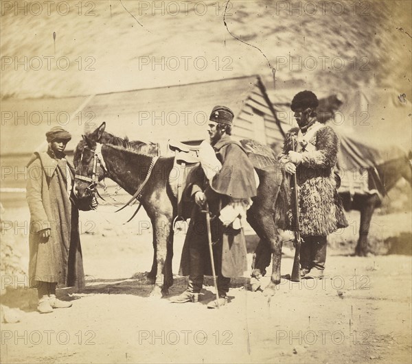 Captain Burnaby, Grenadier Guards and Nubian Servant; Roger Fenton, English, 1819 - 1869, 1855; Albumen silver print