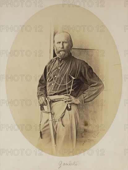 Portrait of Giuseppe Garibaldi; Gustave Le Gray, French, 1820 - 1884, Palermo, Sicily, Italy; June 1860; Albumen silver print