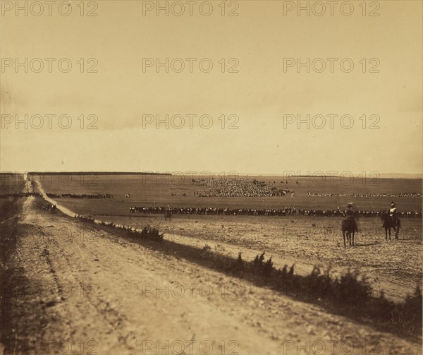 Maneuvers, Camp de Chalons; Gustave Le Gray, French, 1820 - 1884, Chalons, France; 1857; Albumen silver print