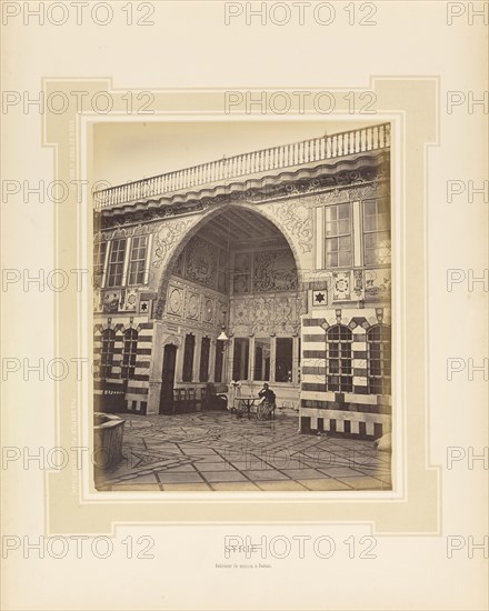 Syrie, Syria, Intérieur de maison à Damas; Félix Bonfils, French, 1831 - 1885, Alais, France; 1877; Tinted Albumen silver print