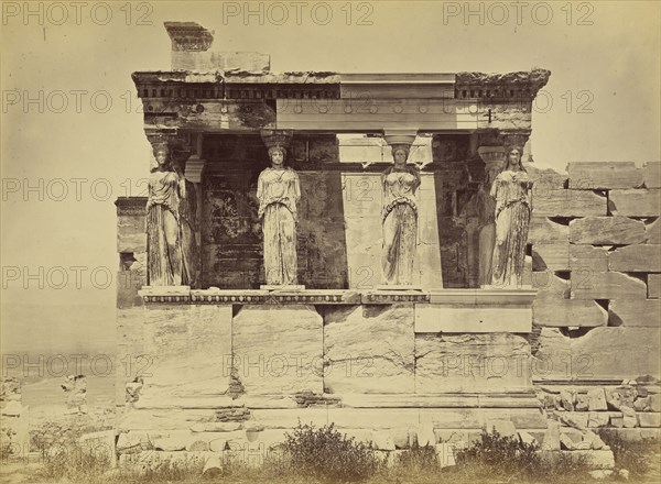 Athens - Erechtheion, Caryatid porch; Baron Paul des Granges, French ?, active Greece 1860s, 1860 - 1869; Albumen silver print