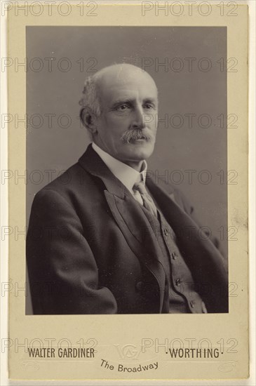 elderly man with moustache; Walter Gardiner, British, active 1890s, about 1900; Gelatin silver print