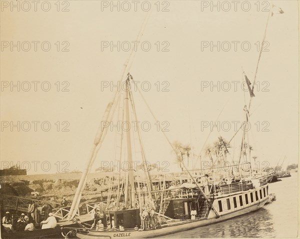 Boat named the  Gazelle; about 1860 - 1880; Tinted Albumen silver print