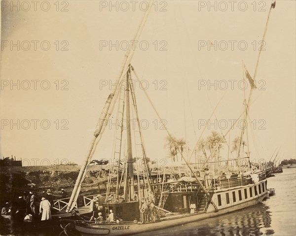 Boat named the  Gazelle; about 1860 - 1880; Tinted Albumen silver print