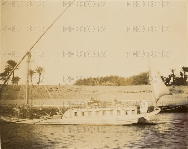 River barge; about 1860 - 1880; Tinted Albumen silver print