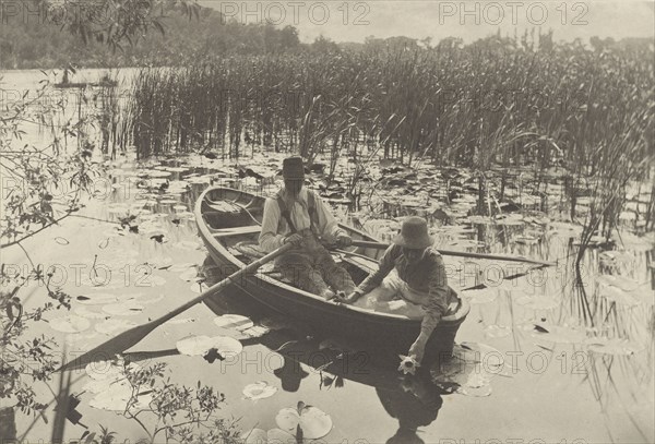 Gathering Water-Lilies; Peter Henry Emerson, British, born Cuba, 1856 - 1936, East Anglia, England; 1886; Platinum print