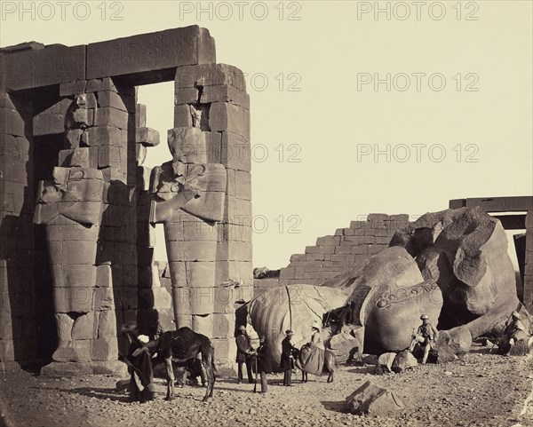 Fallen Colossus from the Ramesseum, Thebes; Francis Frith, English, 1822 - 1898, El Kurneh, Thebes, Egypt; 1858; Albumen silver