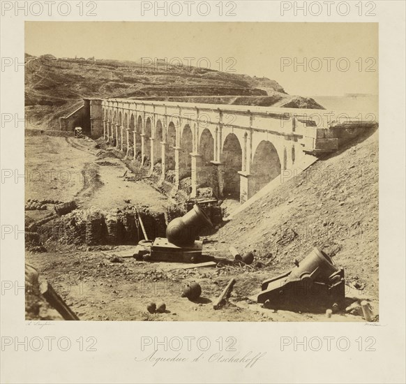 Olschakoff Aqueduct, Aqueduc d'Olschakoff, Jean-Charles Langlois, French, 1789 - 1870, 1855; Salted paper print