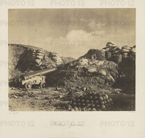 Gervais Battery, Batterie Gervais, Jean-Charles Langlois, French, 1789 - 1870, 1855; Salted paper print; 25.6 x 31.8 cm