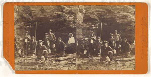 Group of Coal Miners. Mauch Chuck; American; about 1870; Albumen silver print