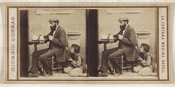 The Tea Table  in Naples - 1872; Giorgio Conrad, Italian, active 1860s, 1872; Albumen silver print