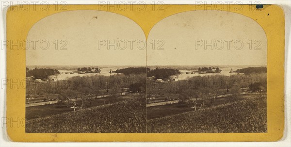 Chain Bridge from Moulton's Castle; Oliver H. Copeland, American, 1836 - 1876, December 25, 1873; Albumen silver print