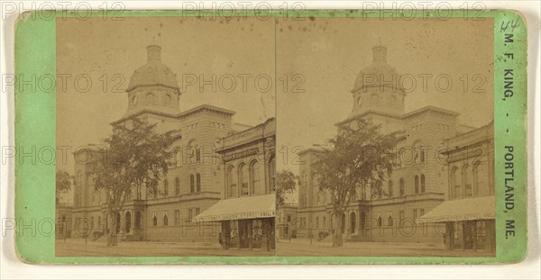 City Hall, Portland, Maine; Marquis Fayette King, American, 1835 - 1904, 1860s; Albumen silver print