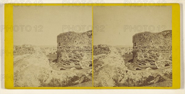 Winchelsea or Camber Castle - Interior with Keep; L.T. Kingsmill, British, active 1860s, 1860s; Albumen silver print