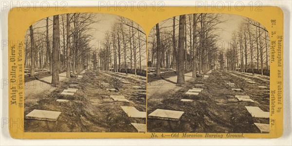 Old Moravian Burying Ground. Bethlehem, Pa; M.A. Kleckner, American, active Pennsylvania 1870s, about 1867; Albumen silver