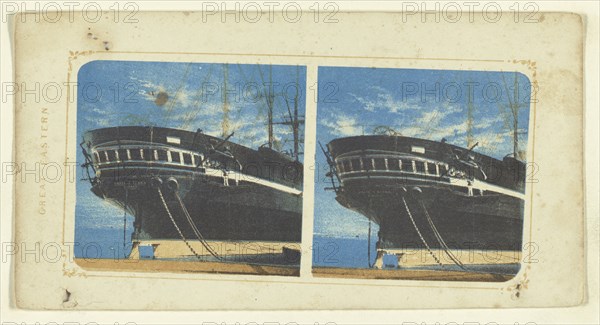 Great Eastern; Attributed to London Stereoscopic Company, active 1854 - 1890, about 1855; Photolithograph, colored