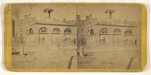 Engine House in which John Brown was captured, Har. Ferry, Va; John P. Soule, American, 1827 - 1904, 1865; Albumen silver print