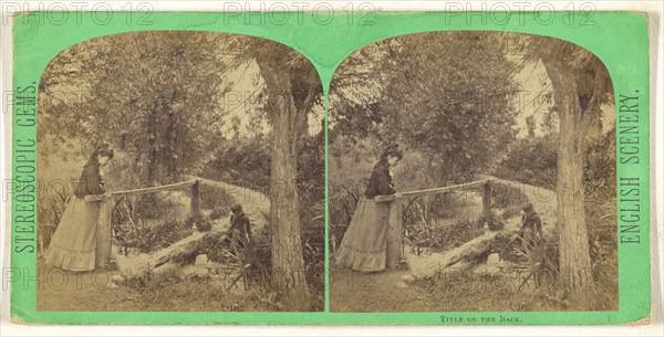 The rustic bridge which spans the stream where cresses grew. British; 1865 - 1875; Albumen silver print