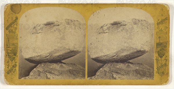 Balanced Rock, Otter Creek, Mount Desert, Maine; American; about 1865; Albumen silver print