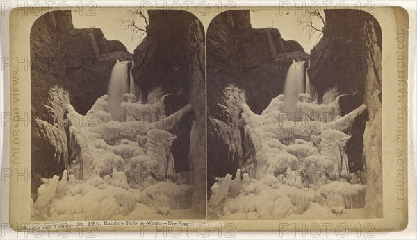 Manitou and Vicinity. Rainbow Falls in Winter - Ute Pass; James T. Thurlow, American, 1831 - 1878, 1870s; Albumen silver print