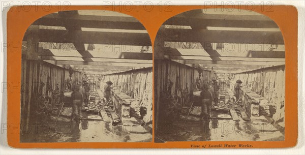 View of Lowell Water Works; Simon Towle, American, active Lowell, Massachusetts 1855 - 1893, about 1871; Albumen silver print