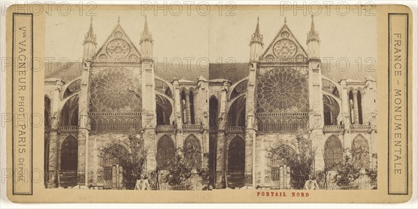 Portail Nord Notre-Dame; Vve. Vagneur, French, active Paris, France 1860s, about 1865; Albumen silver print