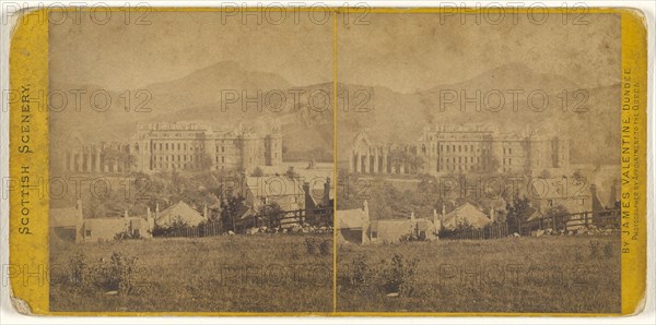 Holyrood Palace from Calton Hill, Edinburgh; James Valentine, Scottish, 1815 - 1879, 1870s; Albumen silver print