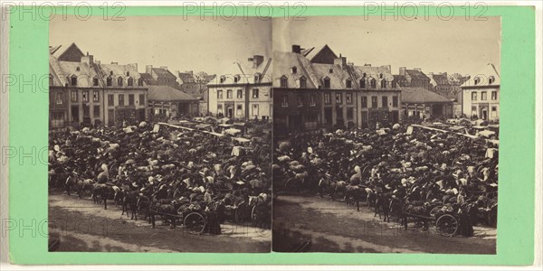 Upper-Town Market-Place; L.P. Vallée, Canadian, 1837 - 1905, active Quebéc, Canada, 1865 - 1874; Albumen silver print