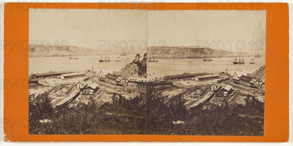 View of Quebec from the Grand Trunk Depot, Levi; L.P. Vallée, Canadian, 1837 - 1905, active Quebéc, Canada, 1865 - 1873