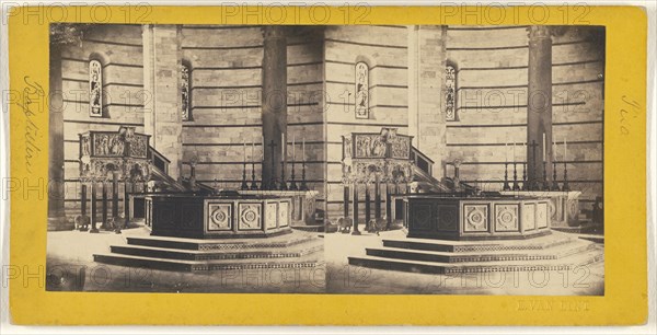 Pisa, Interior of The Baptistery; Enrico Van Lint, Italian, active Pisa, Italy 1850s - 1870s, about 1865; Albumen silver print