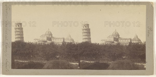 Pisa, Tower - Cathedral & Campo Santo; Enrico Van Lint, Italian, active Pisa, Italy 1850s - 1870s, about 1865; Albumen silver