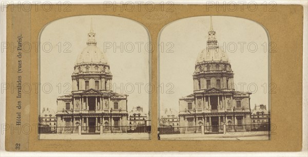 Hotel des Invalides, vues de Paris, F. Grau, G.A.F., French, active 1850s - 1860s, 1855 - 1865; Hand-colored Albumen silver