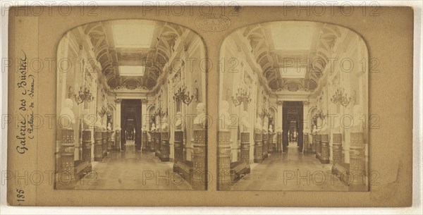 Galerie des Bustes, Palais du Senat, F. Grau, G.A.F., French, active 1850s - 1860s, 1855 - 1865; Hand-colored Albumen silver