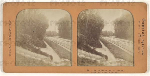 Le Chateau de St. Cloud, Cote du Parc Reserve; A. Hanriot, French, active 1880s, 1860s; Hand-colored Albumen silver print