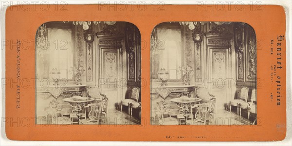 Salon Sculpte, Chateau de St. Cloud, A. Hanriot, French, active 1880s, 1860s; Hand-colored Albumen silver print