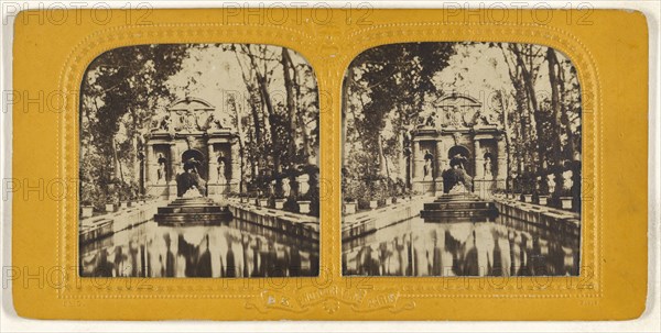 Fontaine de Medicis, Paris; Adolphe Block, French, 1829 - about 1900, 1860s; Hand-colored Albumen silver print