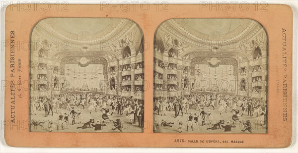 Salle de l'Opera, Bal Masque; Adolphe Block, French, 1829 - about 1900, 1860s; Hand-colored Albumen silver print