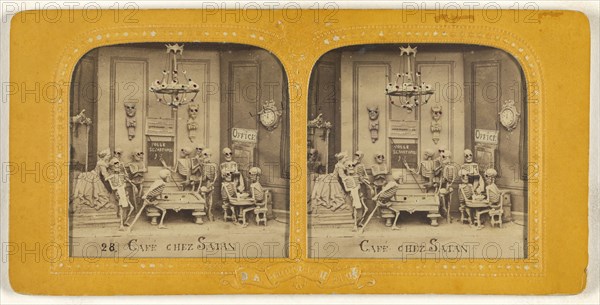 Cafe Chez Satan; Adolphe Block, French, 1829 - about 1900, 1860s; Hand-colored Albumen silver print
