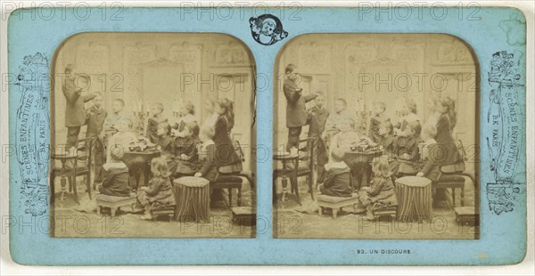 Un Discours; Adolphe Block, French, 1829 - about 1900, 1860s; Hand-colored Albumen silver print