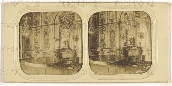 Residences Imperiales. Fontainebleu. Salon du Consil; French; about 1865; Hand-colored Albumen silver print