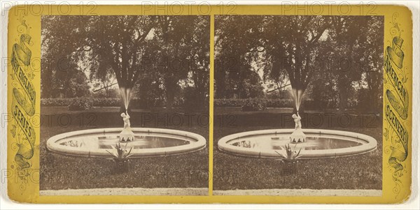 Fountain at Residence of N. Thayer; Edward O. Waite, American, active 1880s, 1870s; Albumen silver print